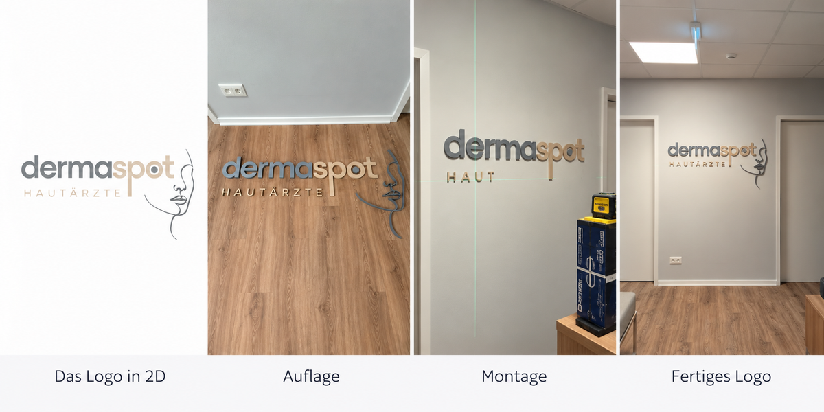 Dermaspot 3D-Wandlogo von CLPS